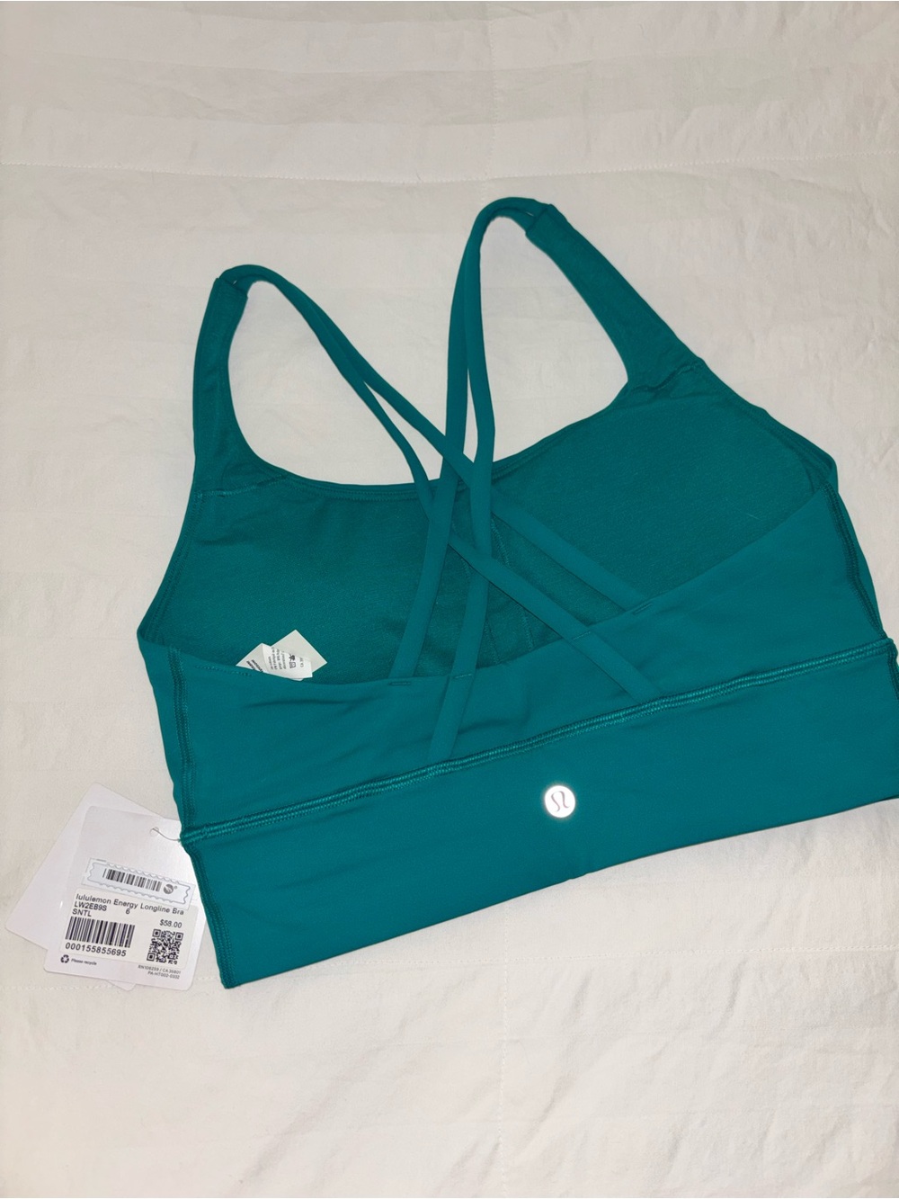 lululemon athletica Teal Strappy Longline Sports Bra